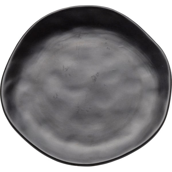 Crni tanjur od kamenine Kare Design Organic Black, ⌀ 20 cm