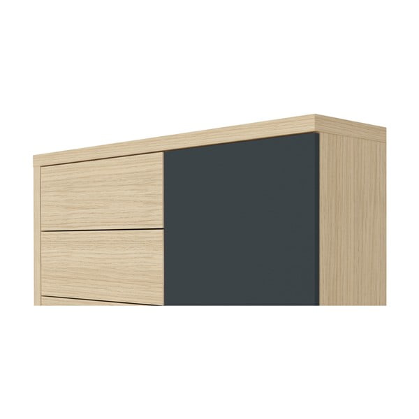Crni niski ormar u dekoru hrasta 113x113 cm Hugo - TemaHome-image-1
