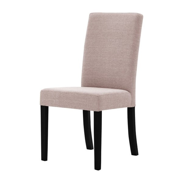 Puderasto ružičasta stolica s nogama od crne bukve Ted Lapidus Maison Tonka