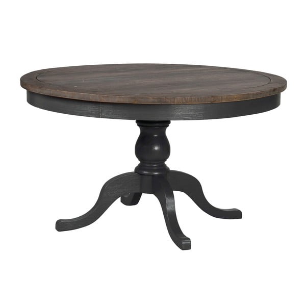 Tamno sivi okrugli drveni stol za blagovanje Rowico Nottingham, ⌀ 130 cm