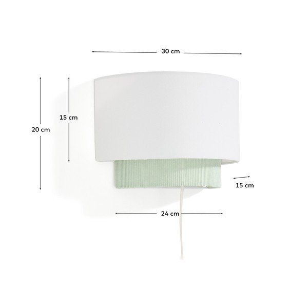 Bijela/tirkizna dječja svjetiljka s tekstilnim sjenilom Bianella – Kave Home-image-4