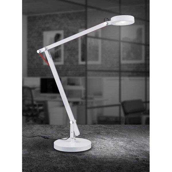 Bijela LED stolna lampa sa savitljivom konstrukcijom (visina 90 cm) Amsterdam – Trio-image-3