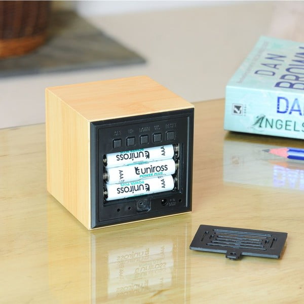 Plava LED budilica Cube Click Clock, bukva-image-2