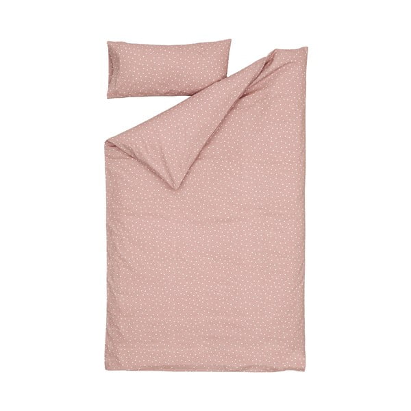Set ružičasto-bež dječje posteljine i plahte od organskog pamuka Kave Home Betiana, 90 x 190 cm