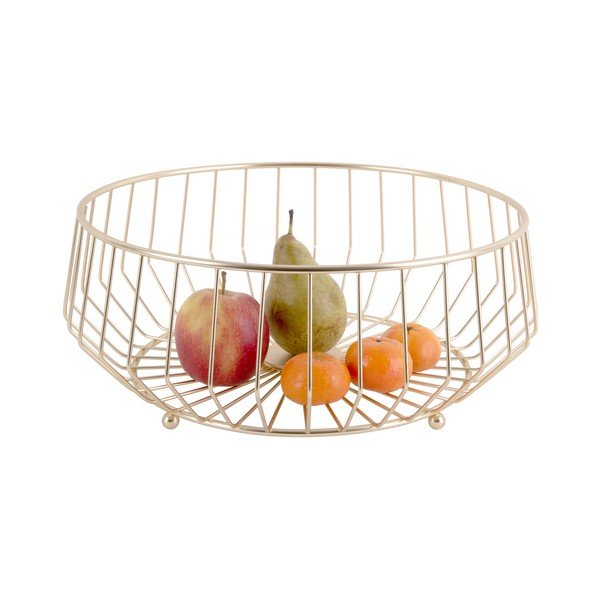 Metalna košara za voće u zlatnoj boji PT LIVING Linea, Ø 34 cm-image-1