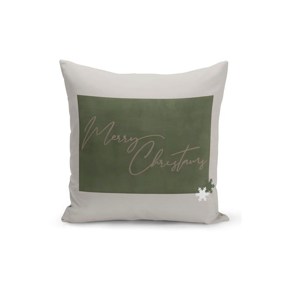 Zeleno-bijela božićna ukrasna jastučnica Kate Louise Christmas Noel, 43 x 43 cm