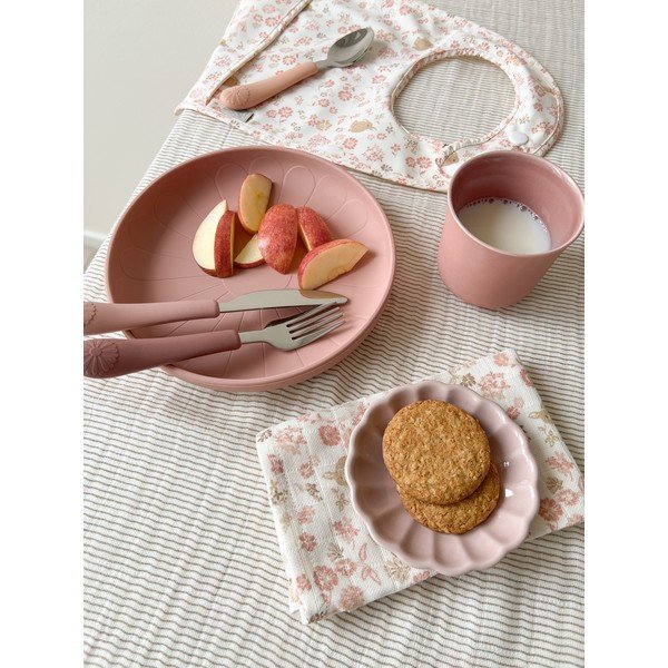 Crveni/u boji lososa silikonski dječji pribor za jelo 3 kom Rose Mix – Cam Cam Copenhagen-image-1