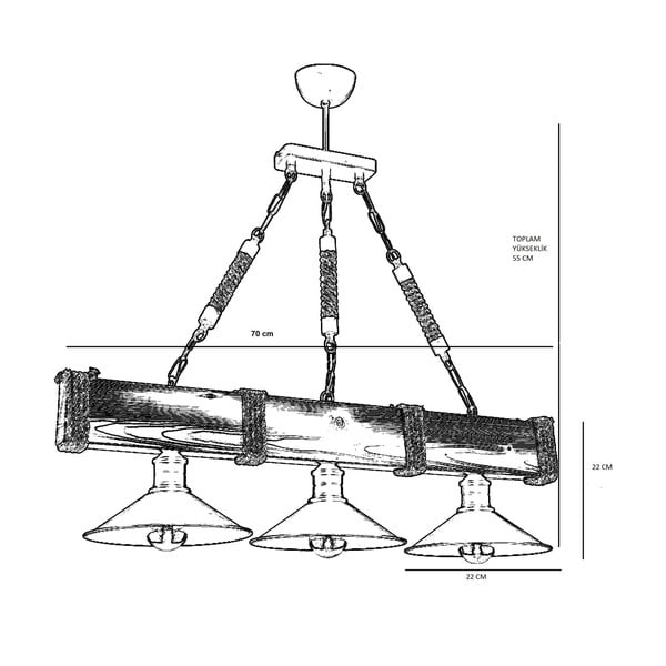 Tamno smeđa viseća svjetiljka s metalnim sjenilom Kütük Ceviz – Opviq lights-image-1