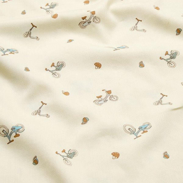 Svijetlo žuta dječja posteljina za krevet za jednu osobu od organskog pamuka 140x200 cm Bicycles – Cam Cam Copenhagen-image-1