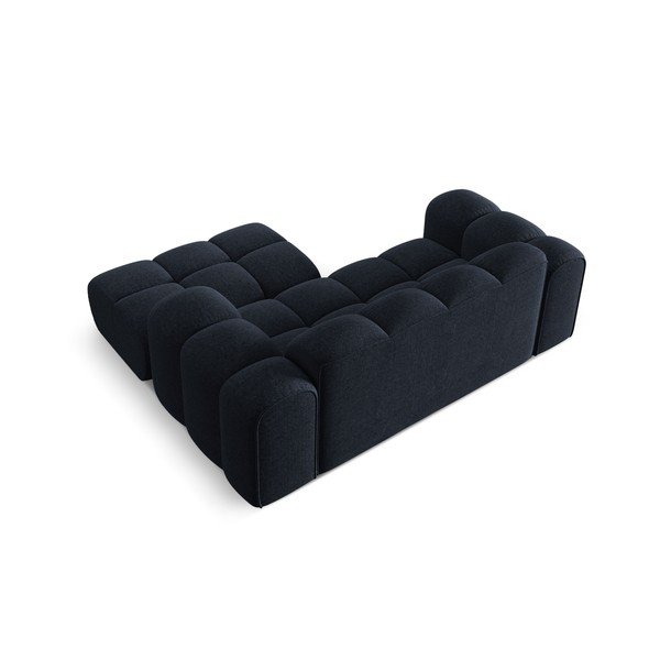 Tamno plava kutna garnitura od šenila (s desnim kutom/s ležaljkom) Treno – Cosmopolitan Design-image-3