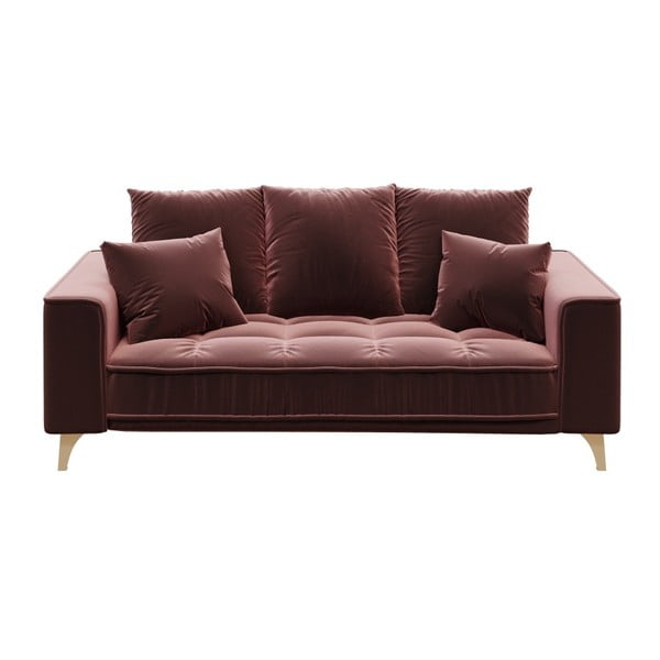 Tamnoružičasti baršunasti kauč Devichy Chloe, 204 cm