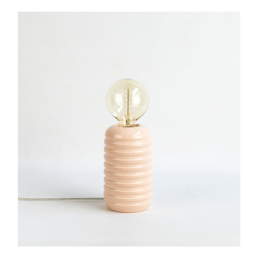Ružičasta stolna lampa od Velvet Atelier Twist keramike