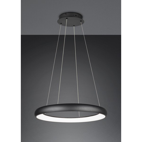 Crna LED viseća svjetiljka s mogućnosti zatamnjivanja s metalnim sjenilom ø 75 cm Cardona – Trio-image-2