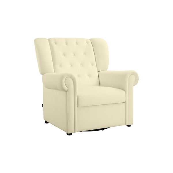 Bijela baršunasti fotelja za ljuljanje/chesterfield Lillyse – Støraa