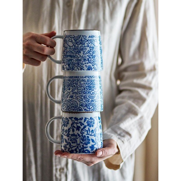 Bijele/plave šalice u setu 3 kom glinene Molly – Bloomingville-image-1