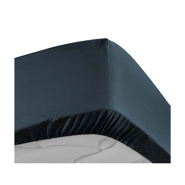 Tamno plava plahta s gumom od pamučnog perkala 180x200 cm Percaline – douceur d'intérieur-image-3