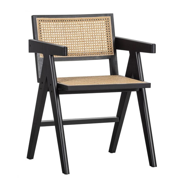 Crna blagovaonska stolica od masivnog bora Gunn – WOOOD