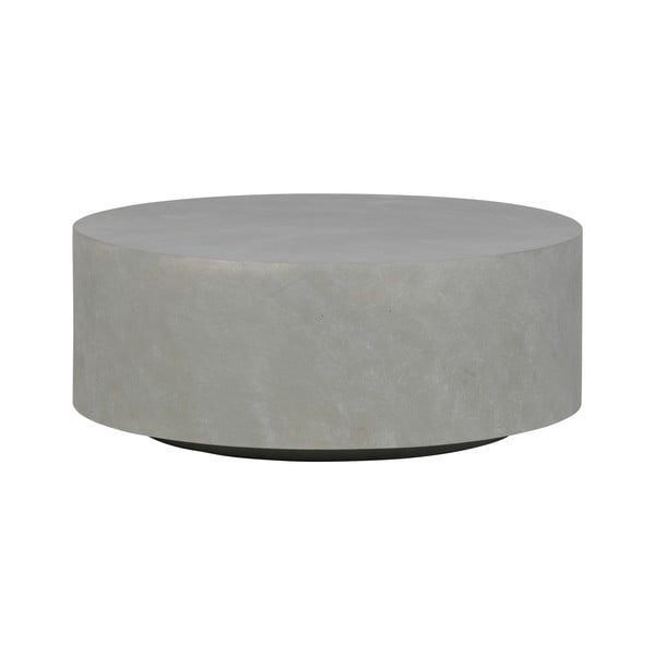 Sivi stolić za kavu od vlaknaste gline WOOD Dean, Ø 80 cm