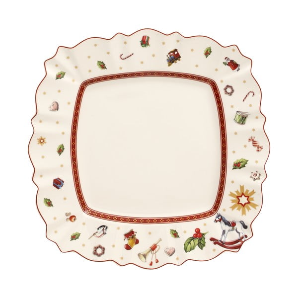 Bijeli porculanski tanjur s božićnim motivom Villeroy & Boch, 28 x 28 cm
