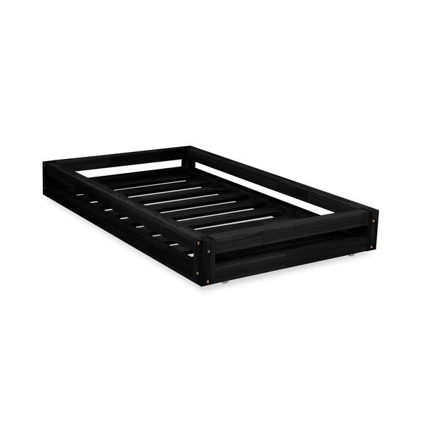 Set crnih ladica ispod kreveta i 4 produžene noge Benlemi, za krevet 90 x 160 cm-image-1