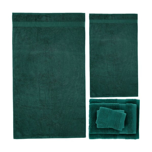 Tamno zeleni pamučni set ručnika 6 kom od frotira Anti-Bacterial – Catherine Lansfield-image-2