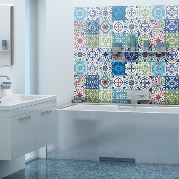 Set od 30 naljepnica Ambiance Azulejos Salsa, 120 x 100 cm-image-3