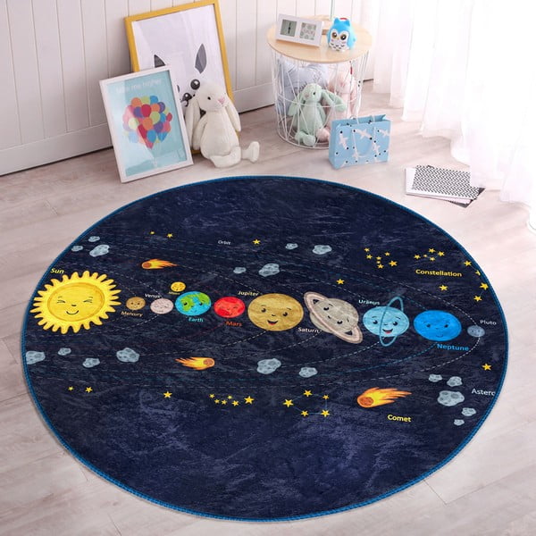 Tamno plavi dječji tepih ø 80 cm Comfort – Mila Home-image-2