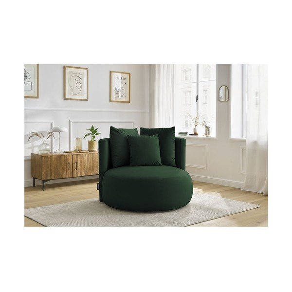 Tamno zelena baršunasti fotelja Cesar – Bobochic Paris-image-1