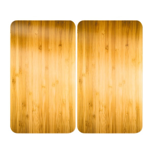 Zaštitni poklopci za štednjak u setu od kaljenog stakla 2 kom 52x30 cm Wooden – Maximex