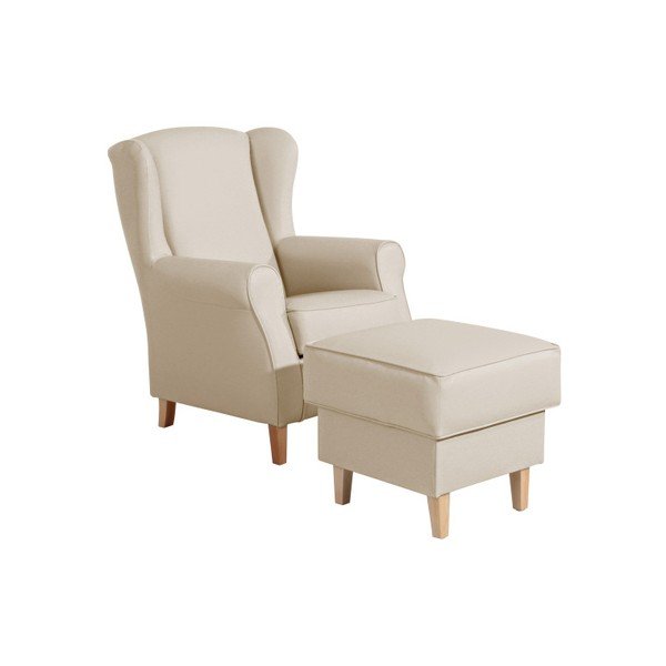 Bež tabure od imitacije kože Max Winzer Lorris Beige-image-1