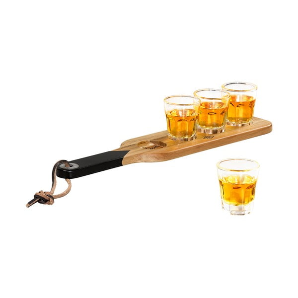 Drvena daska za posluživanje i 4 čaše Gentlemen's Hardware-image-3