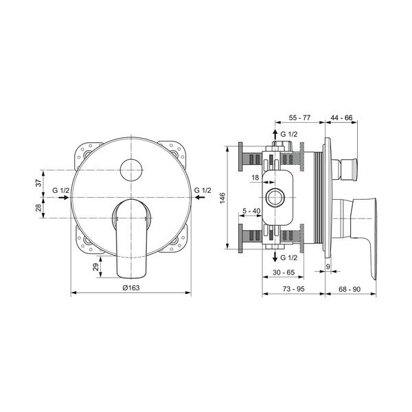 Antracitno siva slavina za kadu/ugrađena Connect Air – Ideal Standard-image-2