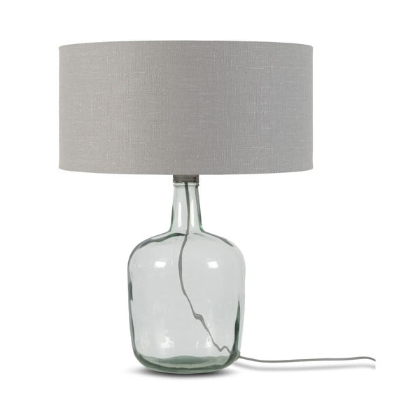 Stolna lampa sa svijetlosivim sjenilom i konstrukcijom od recikliranog stakla Good &amp; Mojo Murano, ⌀ 47 cm