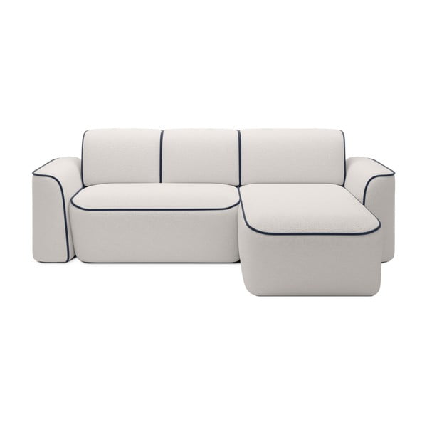 Plava/krem kutna garnitura od bouclé tkanine (s desnim kutom/s ležaljkom) Ume – ELTAP