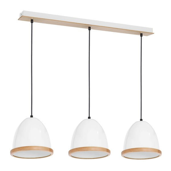 Bijela viseća svjetiljka s drvenim detaljima Homemania Studio Tres