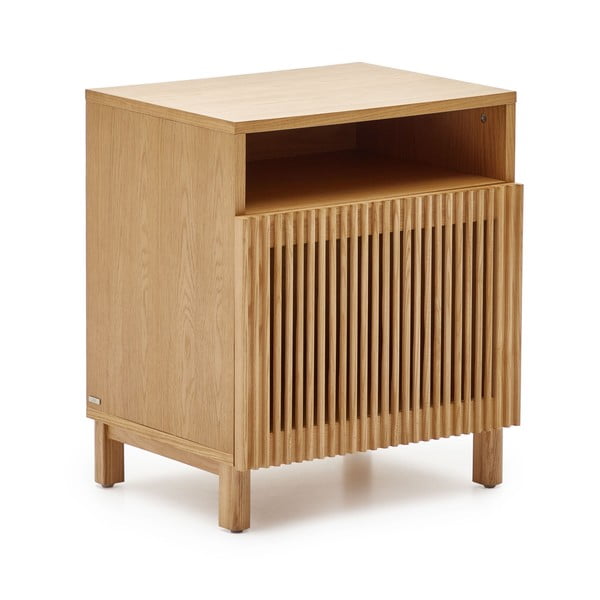 Noćni ormarić u dekoru hrasta u prirodnoj boji Beyla – Kave Home-image-2