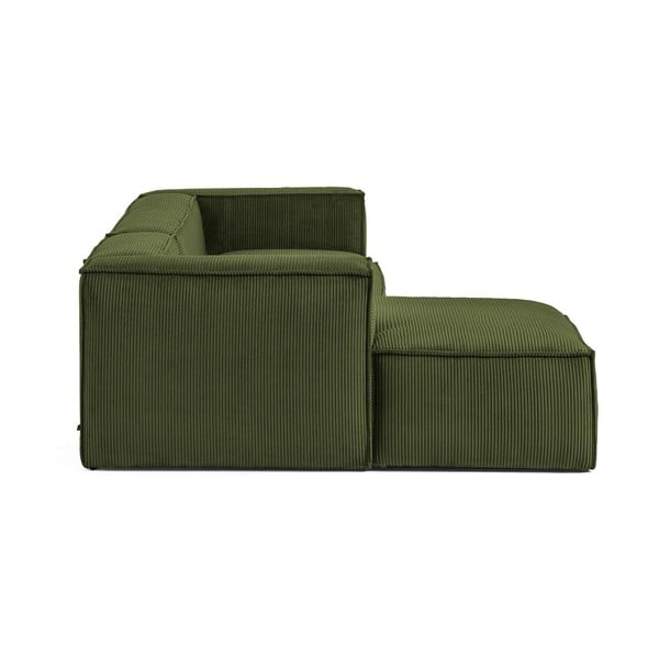 Zelena kutna garnitura od samta (s lijevim kutom/s ležaljkom) Blok – Kave Home-image-3