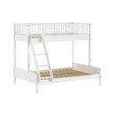 Bijeli dječji krevet od masivne bukve na kat s podnicom 140x200/90x200 cm Forrest – Vipack