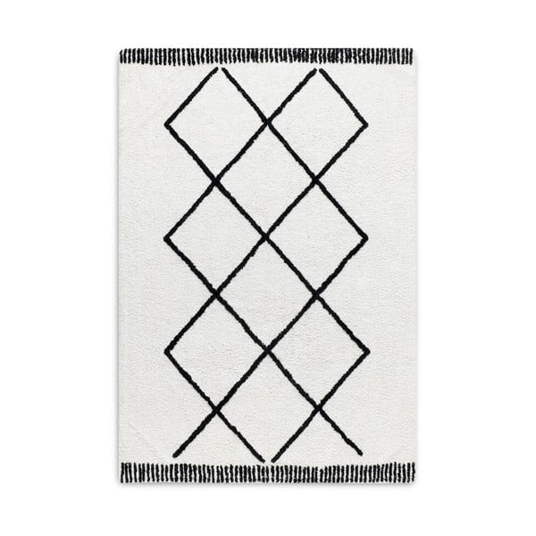 Crno-bijeli ručno tkani pamučni tepih HF Living Morocco Safi, 140 x 200 cm