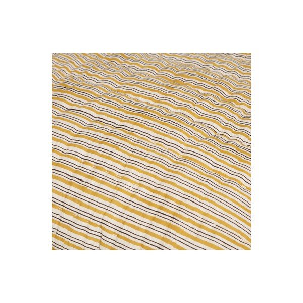 Senf žuti pamučan prekrivač za bračni krevet 220x265 cm Chevron – BePureHome-image-4