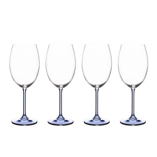 Set od 4 vinske čaše od plavog Bitz Fluidum kristalnog stakla, 450 ml
