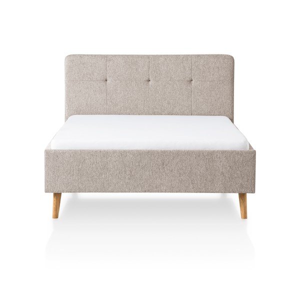 Sivi/smeđi tapecirani bračni krevet bez podnice 140x200 cm Smart – Meise Möbel-image-3