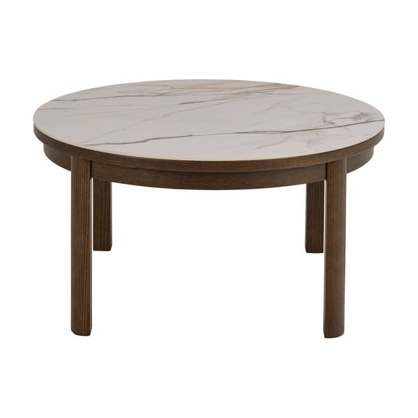 Bež/tamno smeđi okrugao stolić za kavu s keramičkom daskom ø 90 cm Southampton – Actona-image-2