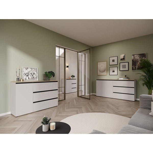 Sivo-bež/u svijetloj prirodnoj boji komoda 180x91x41 cm Cormano – Germania-image-1