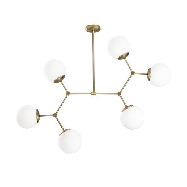 Bijela/mjedena viseća svjetiljka sa staklenim sjenilom Damar – Opviq lights-image-2