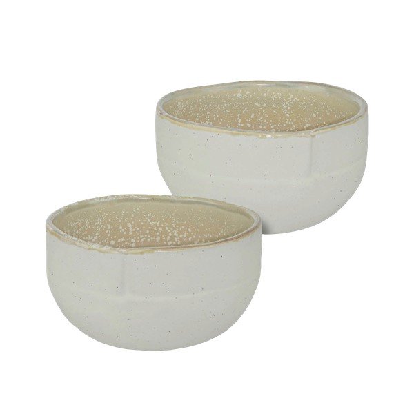 Bijelo-bež kamene zdjelice u setu 2 kom Sand Grain – Mette Ditmer Denmark