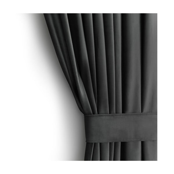 Siva zavjesa za djelomično zamračenje od samta 140x270 cm – Restilo-image-3