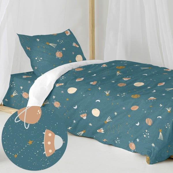 Pamučna dječja posteljina za krevet za jednu osobu 140x200 cm Mini universe – Happy Friday