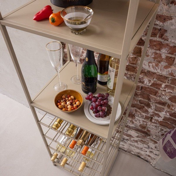 Bež vitrina za vino broj boca 25 kom, 45x185x40 cm Reese – WOOOD-image-1