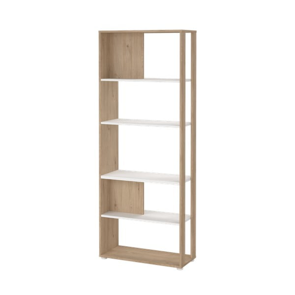 Bijela/u prirodnoj boji biblioteka u dekoru hrasta 80x205 cm Sign – Tvilum-image-2